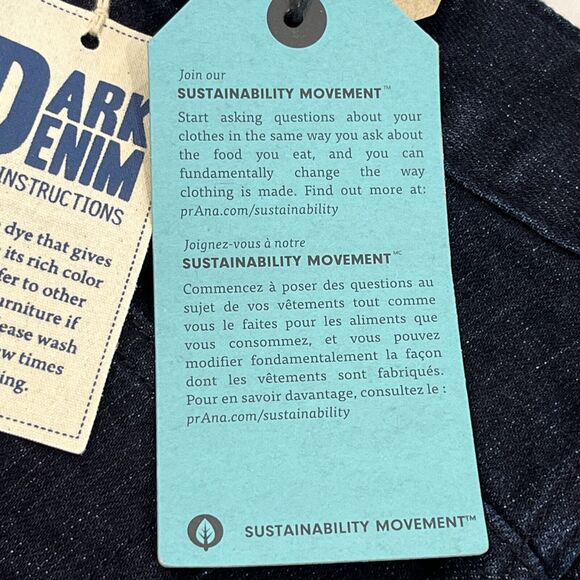 Prana Jeans NEW Mens 28x32 Blue Dark Rinse Hillgard Slim Fit Tapered Leg Organic - Picture 13 of 13